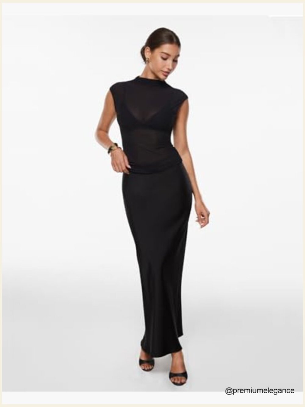 Sheer Mesh Mock Neck Tank Top - Sleeveless Sexy Going Out Top - Picture 5 of 7